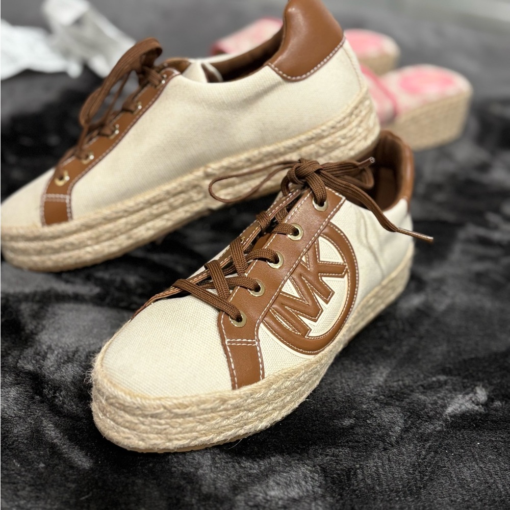 Michael Kors Women's Brown and Cream Espadrille Sneakers